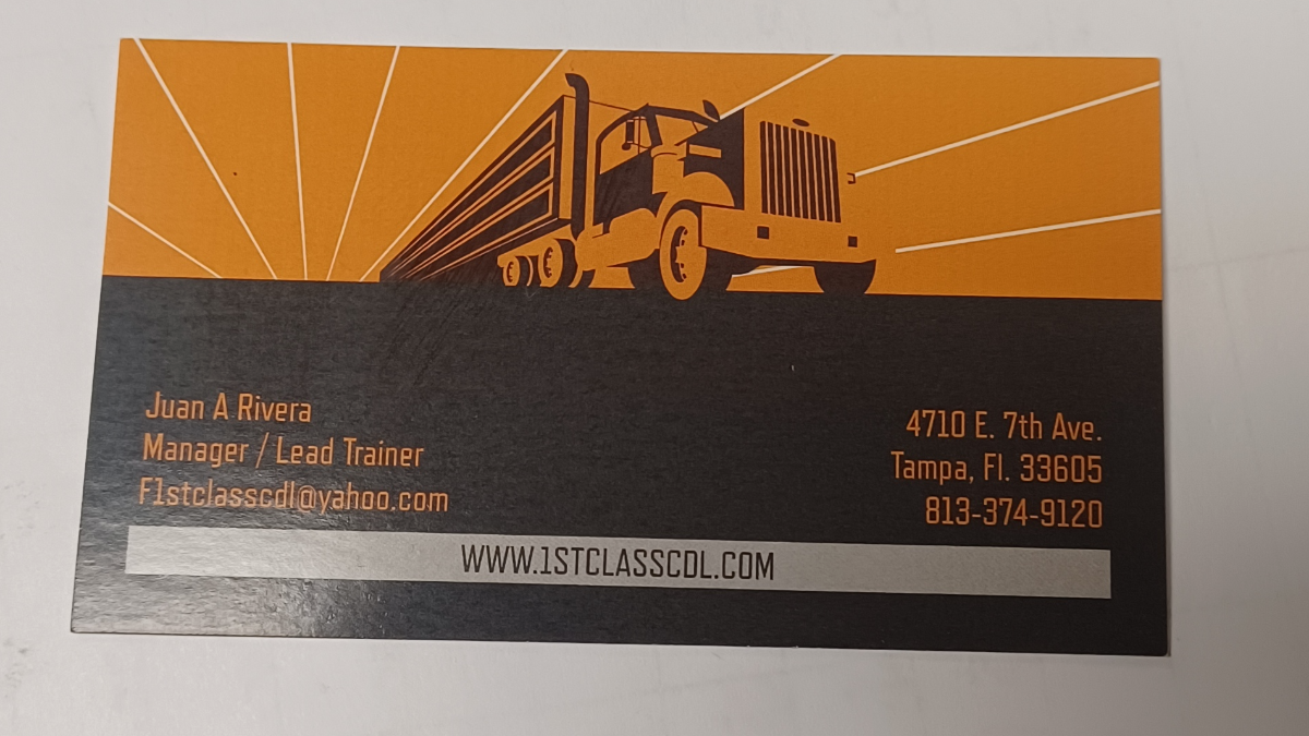 1st Class CDL Truck Training - 4710 E 7th Ave, Tampa, FL 33605, USA